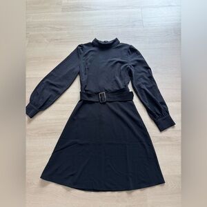 NWT Banana Republic Black Long Sleeve Belted Dress (Size 0)